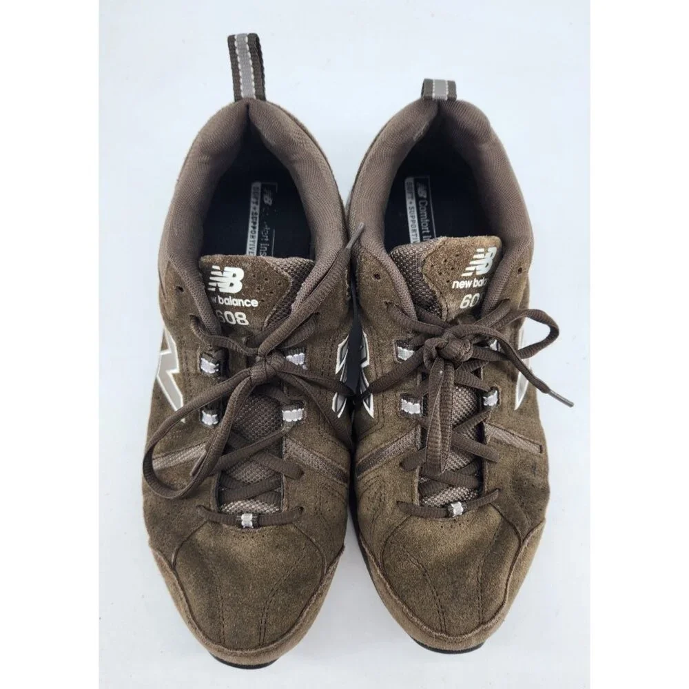 New Balance 608v5 Men's Size 10.5 2E Athletic Comfort Shoes Brown Suede